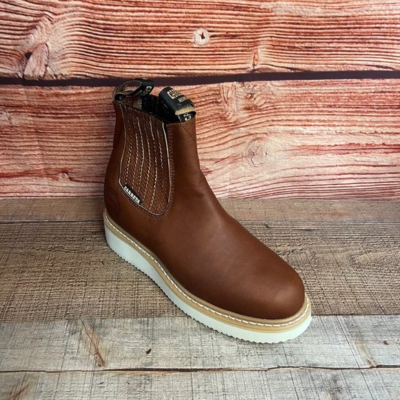 Mens LEATHER Light Weight Ankle Half CHELSEA  Work Boot Round Toe BOTIN TRABAJO - Picture 5 of 8